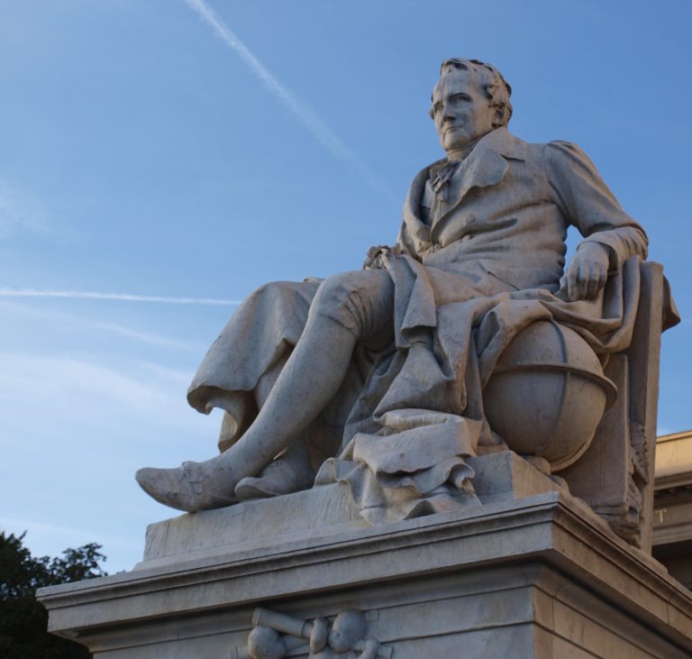 Statue of Alexander von Humboldt in front of Humboldt-Universität zu Berlin